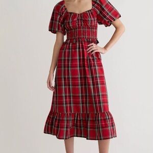 J Crew Plaid Red Dress